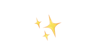 a gold star logo on a black background