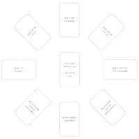 a black and white image of a circle with different types of phones